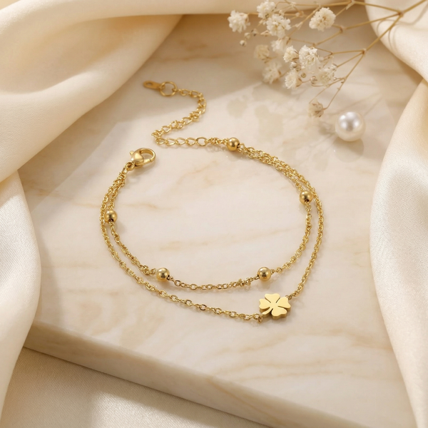 Four-Leaf Clover Anklet