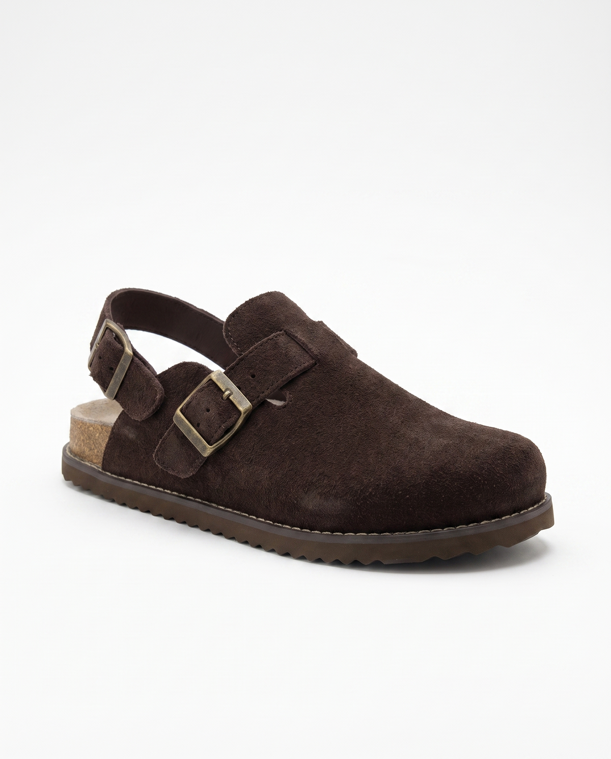 Buckled Suede Clogs