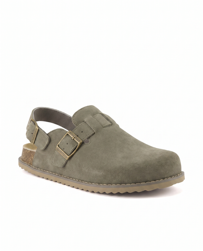 Buckled Suede Clogs