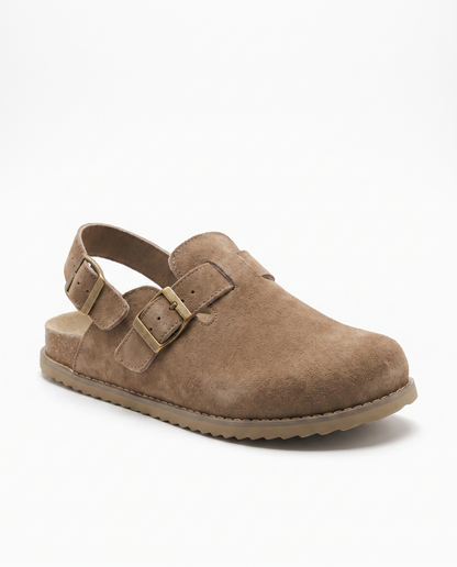 Buckled Suede Clogs