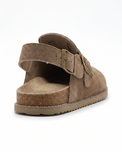 Buckled Suede Clogs