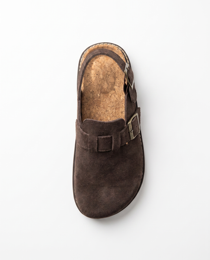 Buckled Suede Clogs