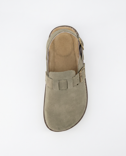 Buckled Suede Clogs